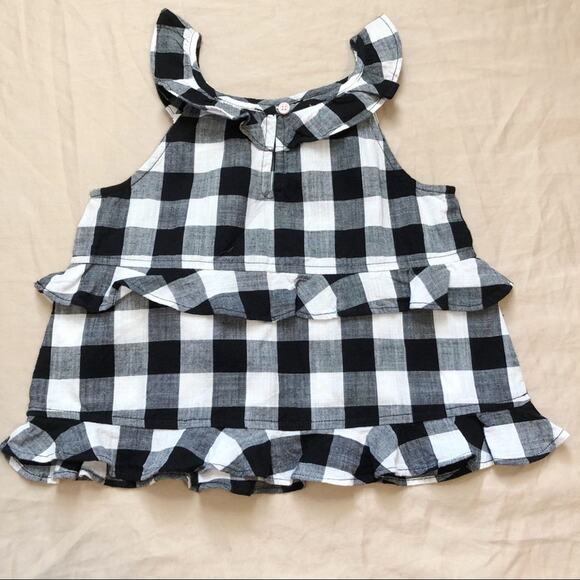 NWT J. Crew Crewcuts Black and White Gingham Top Size 5 - Picture 4 of 5